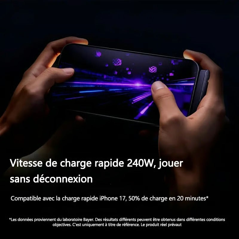 Ultra Link™ I Câble de charge rapide 240W tressé 2 en 1 avec support de téléphone intégré